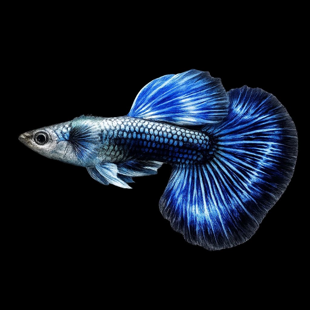 Blue Dragon Halfmoon Snakeskin — campeão World Guppy Contest 2024